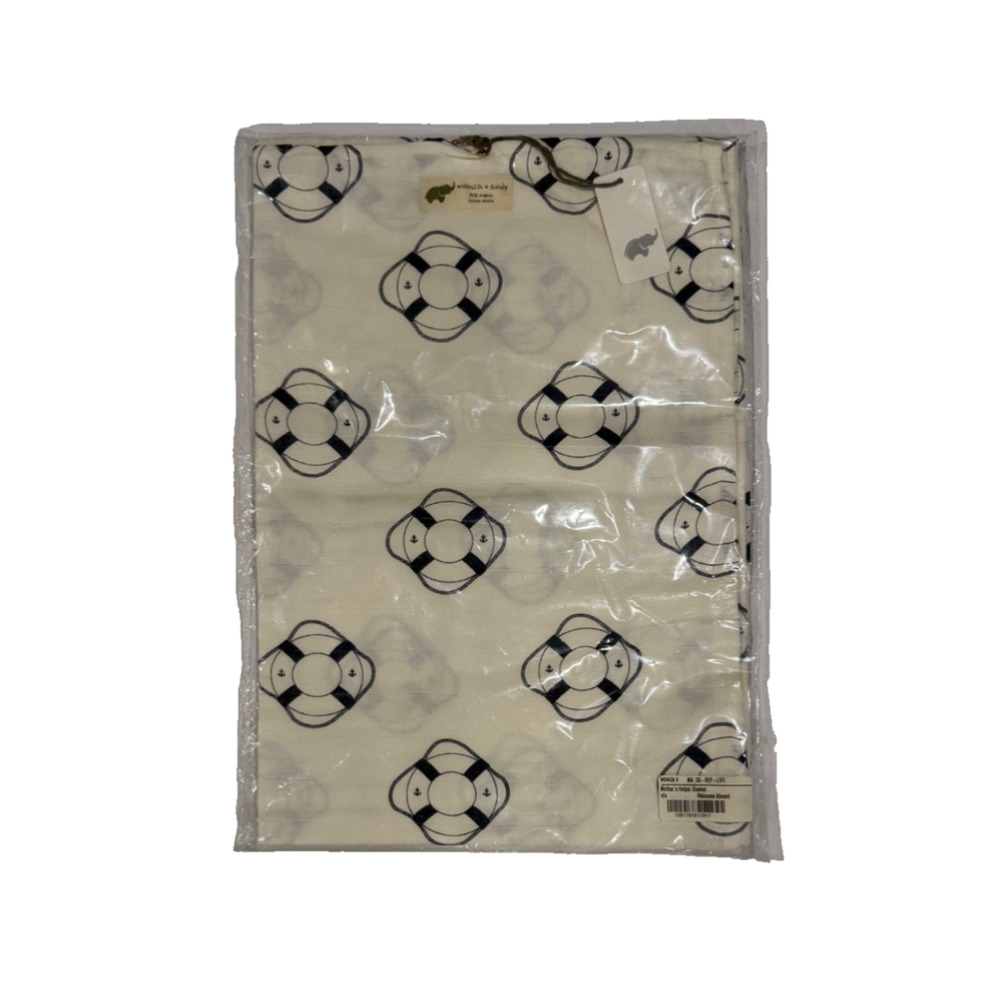 Monica and Andy Mother’s Helper Welcome Aboard Muslin Baby Blanket Swaddle NEW